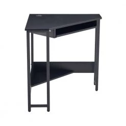 24 in. Triangle Black Wood Computer Desk with Keyboard Tray and Storage Shelves by Wateday -Wateday Sales Store black wateday computer desks yj yuki9595772 77 1000