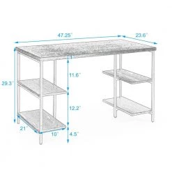 23.6 in. Rectangular Black Wood Computer Desk with Shelves on Both Sides by Wateday -Wateday Sales Store black wateday computer desks yj yuki9595775 44 1000