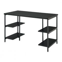 23.6 in. Rectangular Black Wood Computer Desk with Shelves on Both Sides by Wateday -Wateday Sales Store black wateday computer desks yj yuki9595775 77 1000