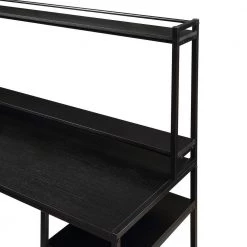 23.6 in. Rectangular Black Wood Computer Desk with 2-Tier Bookshelf by Wateday -Wateday Sales Store black wateday computer desks yj yuki9595794 c3 1000
