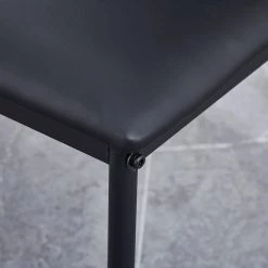 Black Leather Dining Chairs with Painted Metal Legs (Set of 4) by Wateday -Wateday Sales Store black wateday dining chairs yj yuki9595910 1f 1000