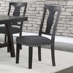 Black Upholstered Fabric Dining Side Chairs (Set of 2) by Wateday -Wateday Sales Store black wateday dining chairs yj yuki9596035 31 1000
