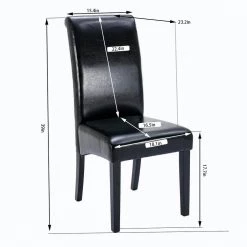 Black PU Leather Dining Side Chair (Set of 2) by Wateday -Wateday Sales Store black wateday dining chairs yj yuki9596224 44 1000