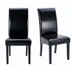 Black PU Leather Dining Side Chair (Set of 2) by Wateday