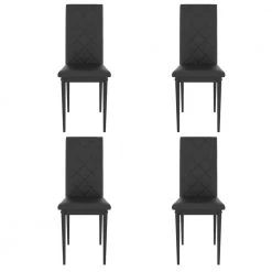 Black PU Leather Dining Side Chair (Set of 4) by Wateday
