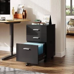 Black Wood File Cabine with 3-Drawers by Wateday -Wateday Sales Store black wateday file cabinets yj yuki9596615 31 1000