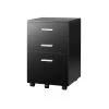 Black Wood File Cabine with 3-Drawers by Wateday