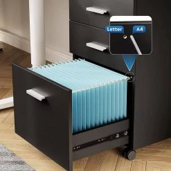 Black Wood File Cabine with 3-Drawers by Wateday -Wateday Sales Store black wateday file cabinets yj yuki9596615 c3 1000