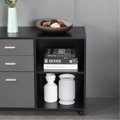Black File Cabine with 3-Drawers and Open Shelf by Wateday -Wateday Sales Store black wateday file cabinets yj yuki9596620 4f 1000