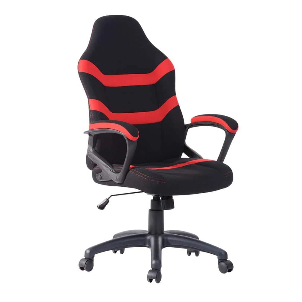 Red Fabric Adjustable Swivel Gaming Chair with Non-Adjustable Arms by Wateday 1 Red Fabric Adjustable Swivel Gaming Chair with Non-Adjustable Arms by Wateday