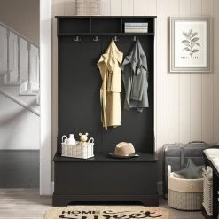 Black Hall Tree Storage Bench, 3-in-1 Design, 70.8 in. H x 18.5 in. W x 39.3 L in. by Wateday 13 Black Hall Tree Storage Bench, 3-in-1 Design, 70.8 in. H x 18.5 in. W x 39.3 L in. by Wateday -Wateday Sales Store black wateday hall trees yj yuki9595350 31 1000