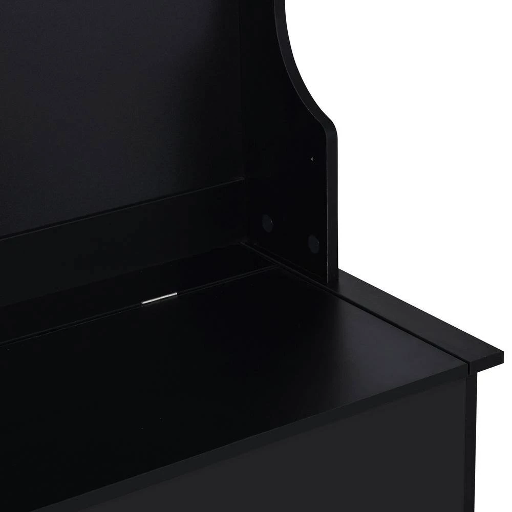 Black Hall Tree Storage Bench, 3-in-1 Design, 70.8 in. H x 18.5 in. W x 39.3 L in. by Wateday 5 Black Hall Tree Storage Bench, 3-in-1 Design, 70.8 in. H x 18.5 in. W x 39.3 L in. by Wateday - Image 5