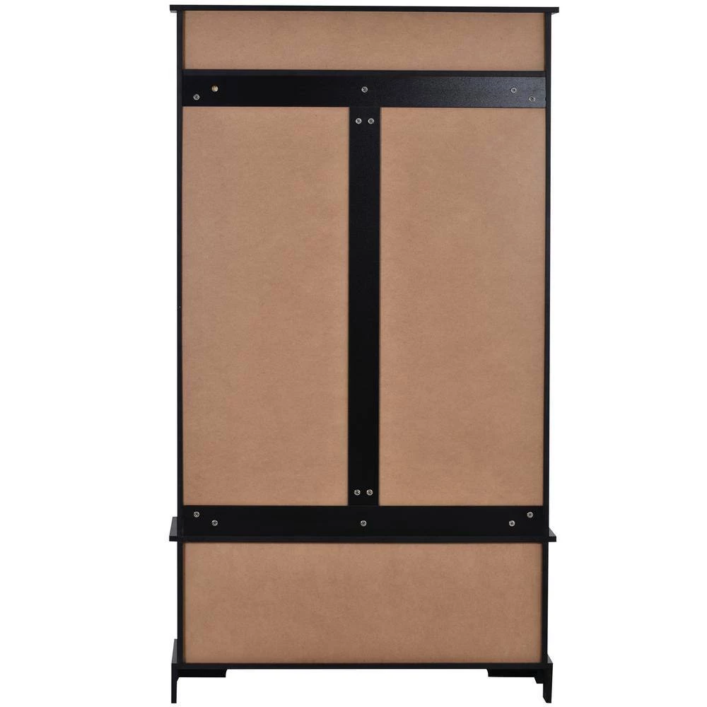 Black Hall Tree Storage Bench, 3-in-1 Design, 70.8 in. H x 18.5 in. W x 39.3 L in. by Wateday 3 Black Hall Tree Storage Bench, 3-in-1 Design, 70.8 in. H x 18.5 in. W x 39.3 L in. by Wateday - Image 3