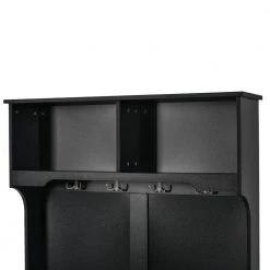 Black Hall Tree Entryway Bench, 72 in. H x 18.5 in. W x 40.7 in. L by Wateday -Wateday Sales Store black wateday hall trees yj yuki9595354 c3 1000