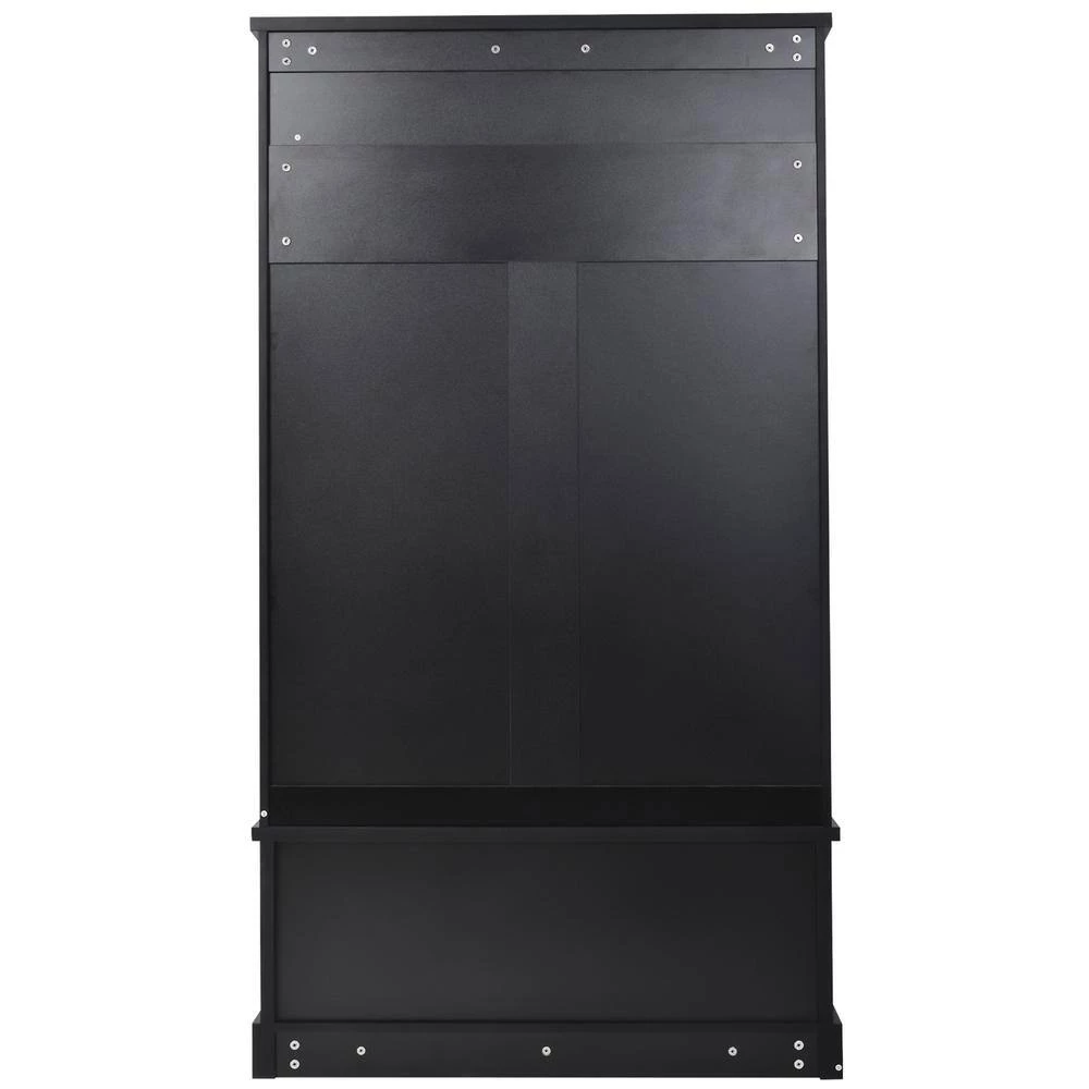 Black Hall Tree Entryway Bench, 72 in. H x 18.5 in. W x 40 in. L by Wateday 3 Black Hall Tree Entryway Bench, 72 in. H x 18.5 in. W x 40 in. L by Wateday - Image 3