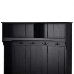 65 in. H Black Hall Tree with 4-Hooks Storage Bench by Wateday -Wateday Sales Store black wateday hall trees yj yuki9596651 4f 1000