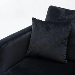 68.11 in. W Black Solid Velvet 2-Seats Loveseats by Wateday -Wateday Sales Store black wateday loveseats yj yuki9595215 1f 1000