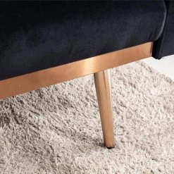 68.11 in. W Black Solid Velvet 2-Seats Loveseats by Wateday -Wateday Sales Store black wateday loveseats yj yuki9595215 44 1000