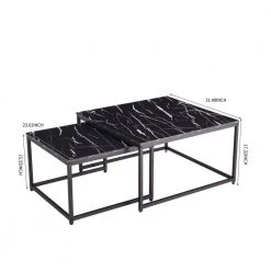 31 .50" Black Square MDF Top Nesting Coffee Table with 2 piece by Wateday -Wateday Sales Store black wateday nesting tables yj yuki9595592 44 1000