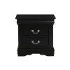 2-Drawer Black Nightstand 24 in. H x 15 in. W x 24 in. D by Wateday