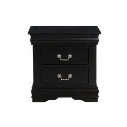 2-Drawer Black Nightstand 24 in. H x 15 in. W x 24 in. D by Wateday