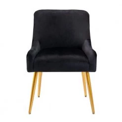 Modern Velvet Office Chair with Swoop Arm Metal Legs by Wateday