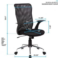 Black Fabric High Back Mesh Office Chair with Arms by Wateday 10 Black Fabric High Back Mesh Office Chair with Arms by Wateday -Wateday Sales Store black wateday office stools yj yuki9595036 1f 1000