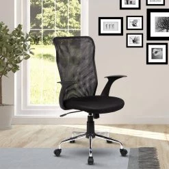 Black Fabric High Back Mesh Office Chair with Arms by Wateday 11 Black Fabric High Back Mesh Office Chair with Arms by Wateday -Wateday Sales Store black wateday office stools yj yuki9595036 31 1000