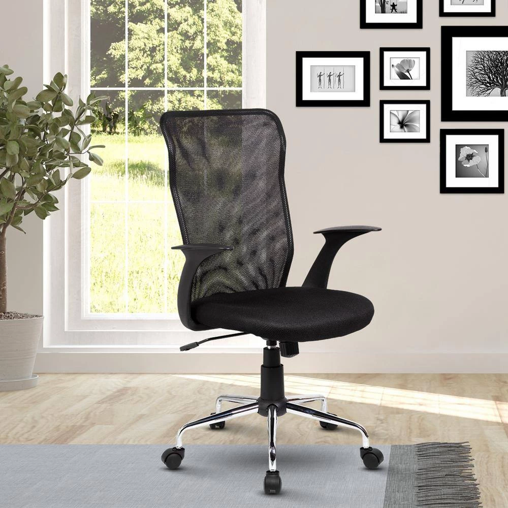 Black Fabric High Back Mesh Office Chair with Arms by Wateday 6 Black Fabric High Back Mesh Office Chair with Arms by Wateday - Image 6