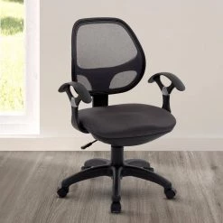 Black Fabric Mid Back Mesh Office Chair with Arms by Wateday 13 Black Fabric Mid Back Mesh Office Chair with Arms by Wateday -Wateday Sales Store black wateday office stools yj yuki9595037 31 1000