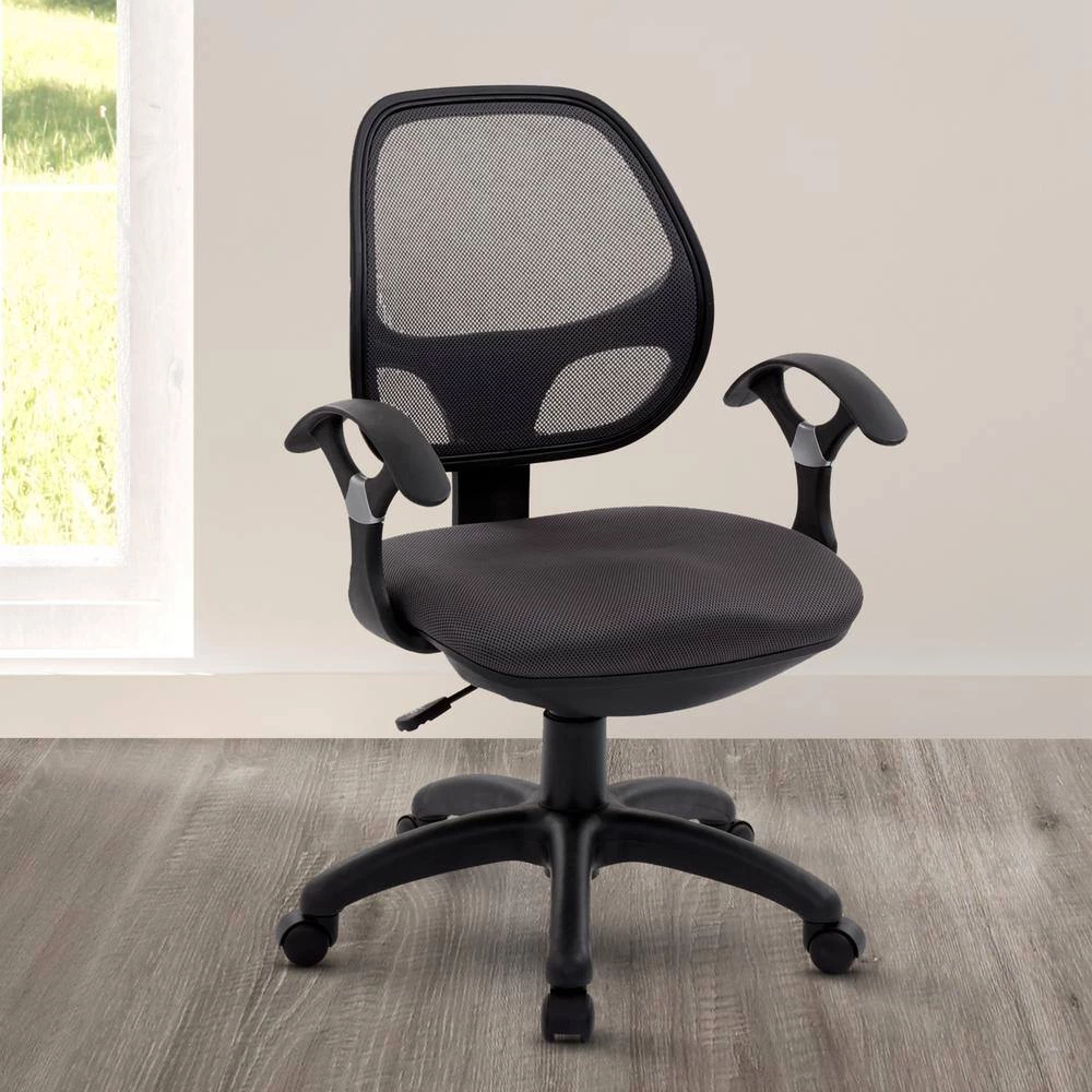 Black Fabric Mid Back Mesh Office Chair with Arms by Wateday 7 Black Fabric Mid Back Mesh Office Chair with Arms by Wateday - Image 7