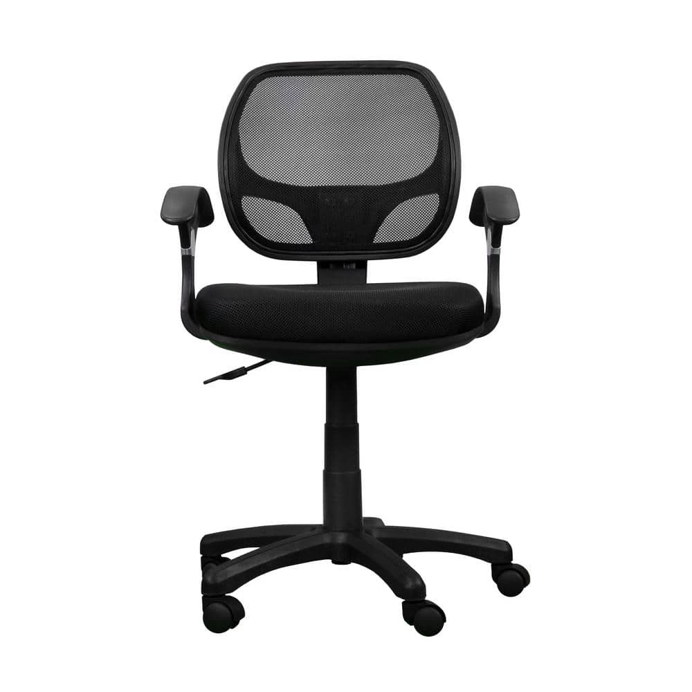 Black Fabric Mid Back Mesh Office Chair with Arms by Wateday 1 Black Fabric Mid Back Mesh Office Chair with Arms by Wateday