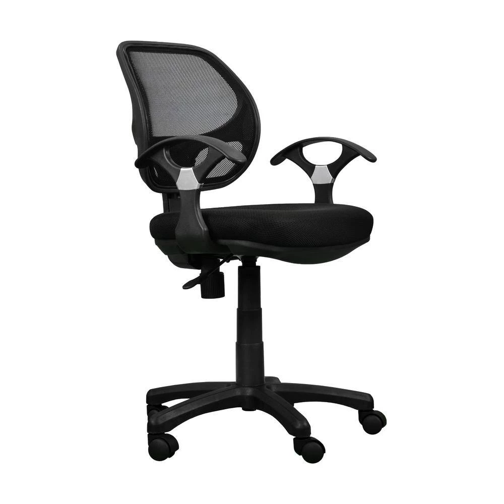 Black Fabric Mid Back Mesh Office Chair with Arms by Wateday 3 Black Fabric Mid Back Mesh Office Chair with Arms by Wateday - Image 3