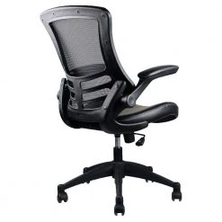 Black Upholstered Mid Back Mesh Office Chair with Adjustable Arms by Wateday -Wateday Sales Store black wateday office stools yj yuki9595040 4f 1000