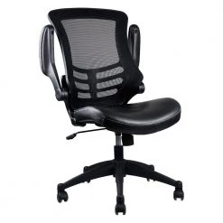 Black Upholstered Mid Back Mesh Office Chair with Adjustable Arms by Wateday -Wateday Sales Store black wateday office stools yj yuki9595040 c3 1000