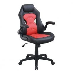 Red Fabric Seat Office Chair with Arms by Wateday