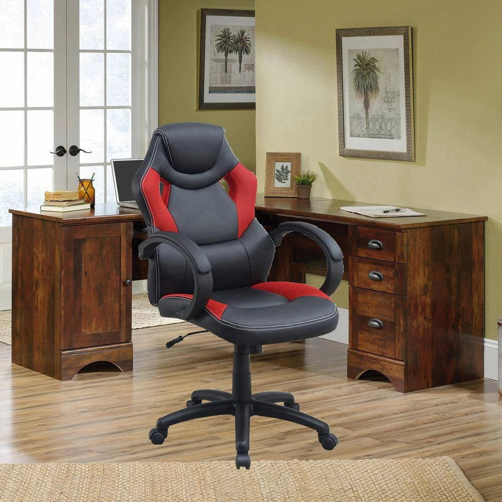 Black and Red Fabric Seat Office Chair with Arms by Wateday 6 Black and Red Fabric Seat Office Chair with Arms by Wateday - Image 6