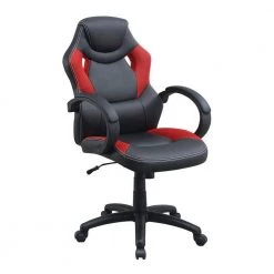Black and Red Fabric Seat Office Chair with Arms by Wateday