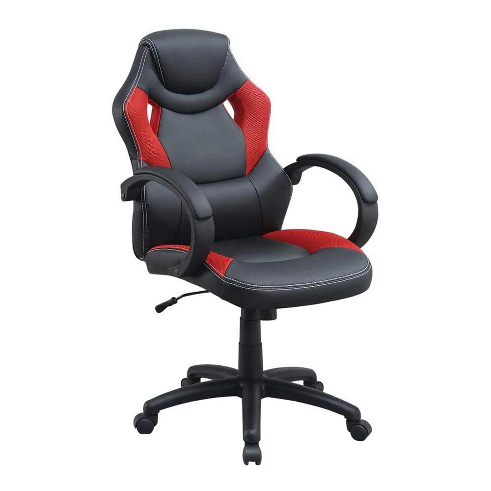 Black and Red Fabric Seat Office Chair with Arms by Wateday 1 Black and Red Fabric Seat Office Chair with Arms by Wateday