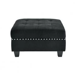 Black Velvet Ottoman by Wateday