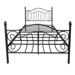 Black Full Metal Bed Frame with Headboard and Footboard by Wateday