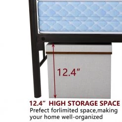 Black Queen Metal Bed Frame with Headboard and Footboard by Wateday -Wateday Sales Store black wateday panel beds yj yuki9596560 44 1000