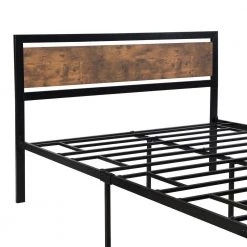 60.20 in. W Black Queen Metal Frame Platform Bed with Headboard and Footboard by Wateday -Wateday Sales Store black wateday platform beds yj yuki9597050 4f 1000