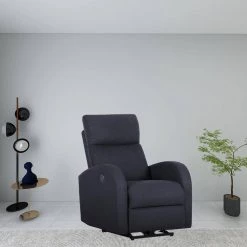 Black Polyester Power Recliner with USB Charger by Wateday -Wateday Sales Store black wateday recliners yj yuki9595877 31 1000