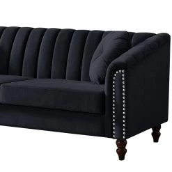 75.20 in. W Rolled Arm Velvet Modern Style Straight Sofa in Black by Wateday 9 75.20 in. W Rolled Arm Velvet Modern Style Straight Sofa in Black by Wateday -Wateday Sales Store black wateday sofas couches yj yuki9596520 4f 1000