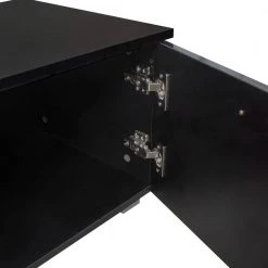 63 in. Black TV Stand with 2-Cabinet Fits TV's up to 70 in. with Open Shelves by Wateday -Wateday Sales Store black wateday tv stands yj yuki9595436 1f 1000