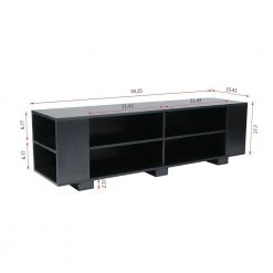 59 in. Black TV Stand with Open Storage Shelves, Fits TV's up to 65 in. by Wateday -Wateday Sales Store black wateday tv stands yj yuki9595440 44 1000