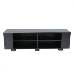 59 in. Black TV Stand with Open Storage Shelves, Fits TV's up to 65 in. by Wateday