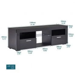 51 in. Black TV Stand with 2-Drawers Fits TV's up to 55 in. with LED Lights by Wateday -Wateday Sales Store black wateday tv stands yj yuki9595936 44 1000