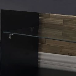 51 in. Black TV Stand with 2-Drawers Fits TV's up to 55 in. with LED Lights by Wateday -Wateday Sales Store black wateday tv stands yj yuki9595936 c3 1000